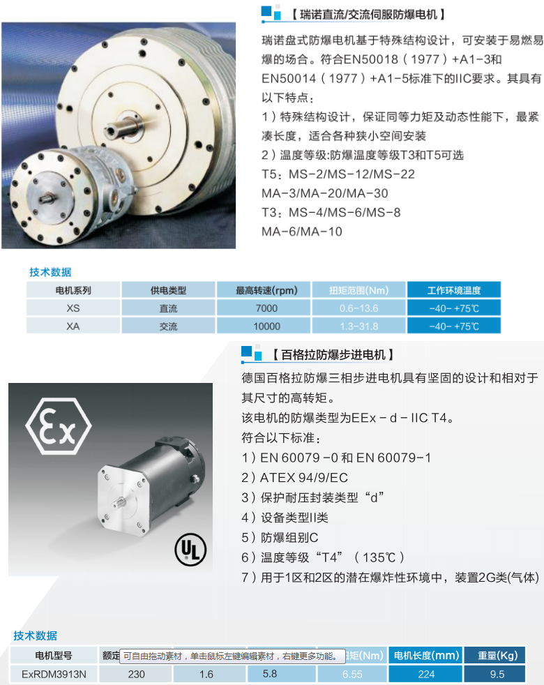 防爆伺服電機選型資料